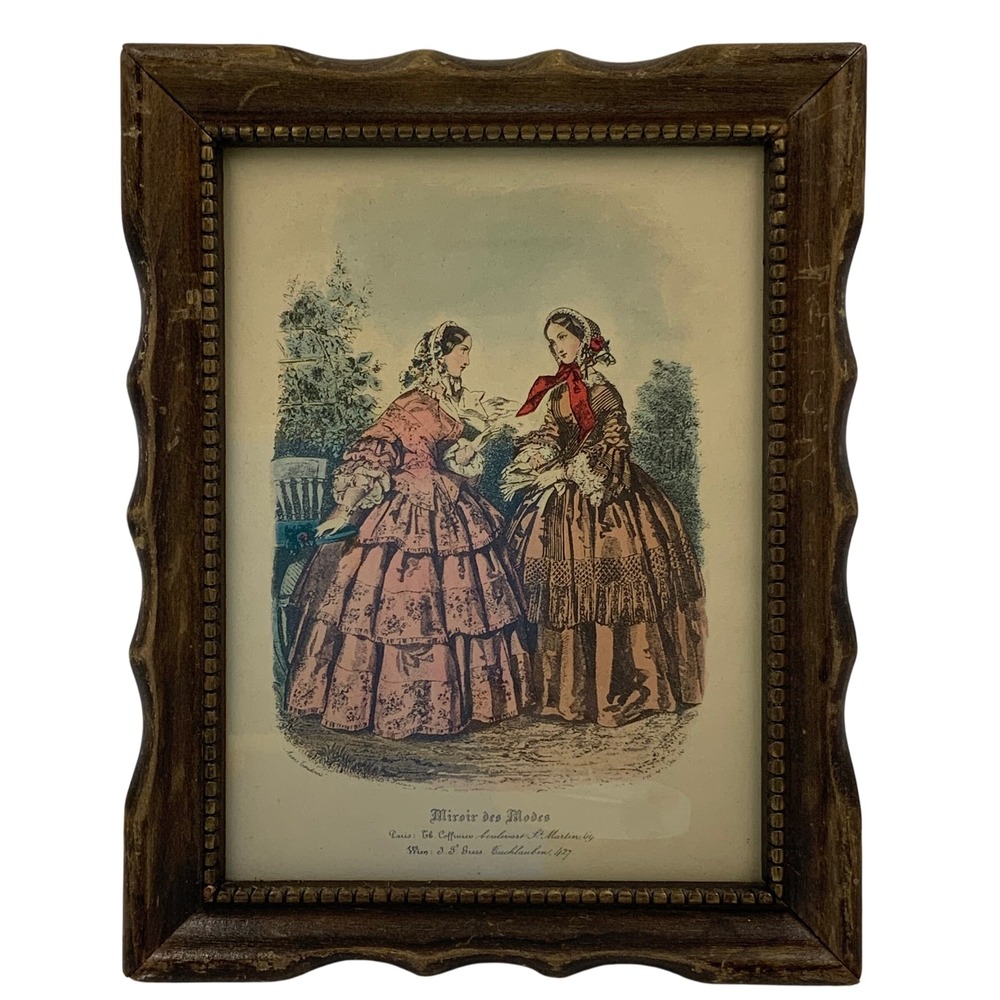 Vintage Miroir des Modes Fashion Plate A 31810 Mahogany Wood Brown 7.5x9.5in